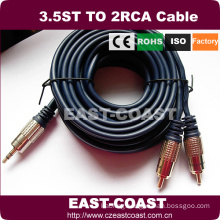 High ends metal 2rca stereo audio cable 3M